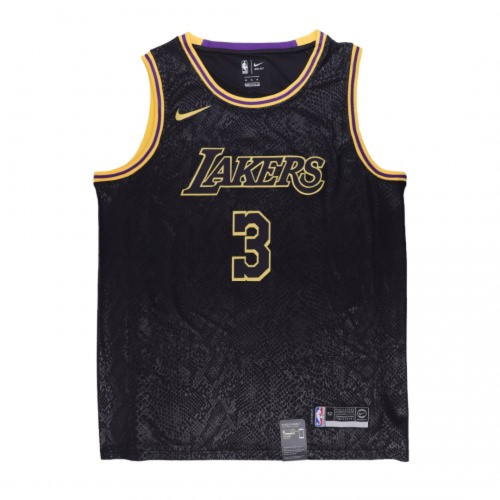 Men's Los Angeles Lakers Anthony Davis #3 Black Swingman Jersey - City Edition-Pro Kit Vault | Brand New 26/27 Sports Jerseys